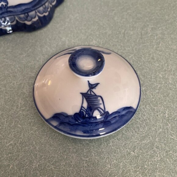 Sadek Blue Export, Creamer and Sugar Bowl With Lid - Picture 7 of 11